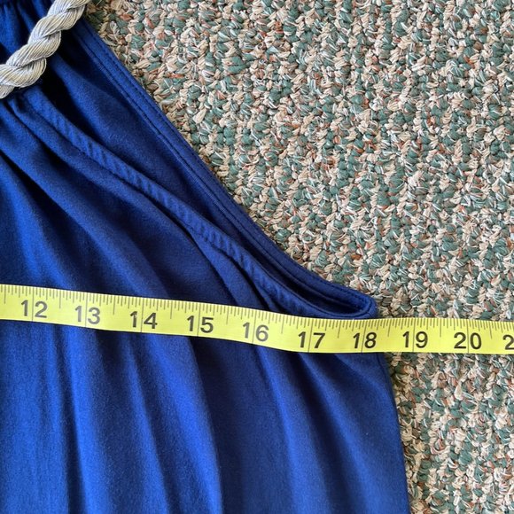 EUC Megan Masters blue dress with silver rope neckline, size Small - Picture 7 of 8
